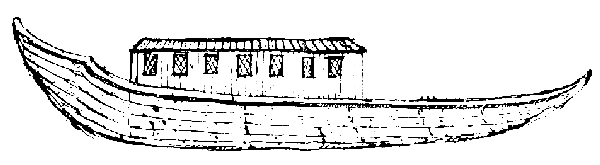 Dessin d'une Barque de la poste au XVIIIème siècle selon une convention passée avec Riquet en 1673