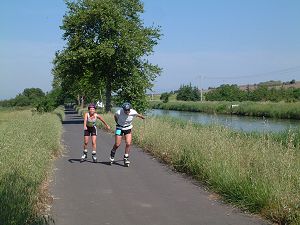 L'&eacute;preuve de roller du Triathlon du  Canal