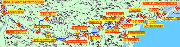 Les 28 sites clefs du canal du Midi