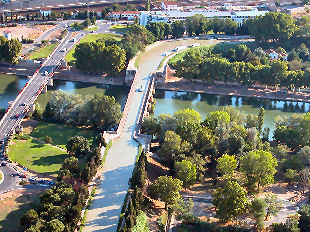 Le pont-canal sur l'Orb vu du ciel